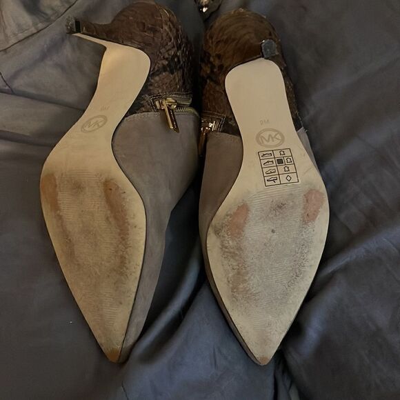 MICHAEL KORS Dawson suede & snakeskin leather  BOOTIES/boots/shoes/heels 9M - Picture 3 of 8